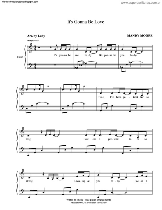 Partitura da música Its Gonna Be Love