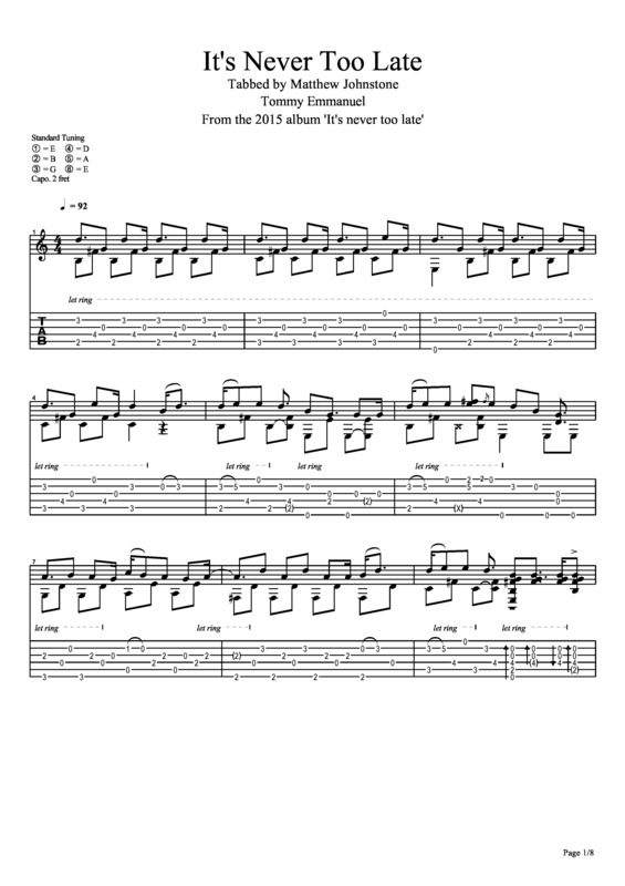 Partitura da música Its Never Too Late