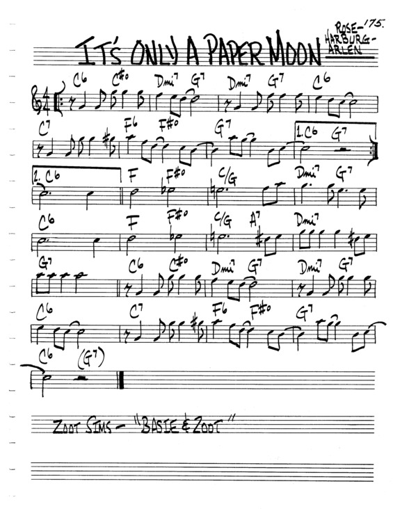 Partitura da música Its Only A Paper Moon v.6