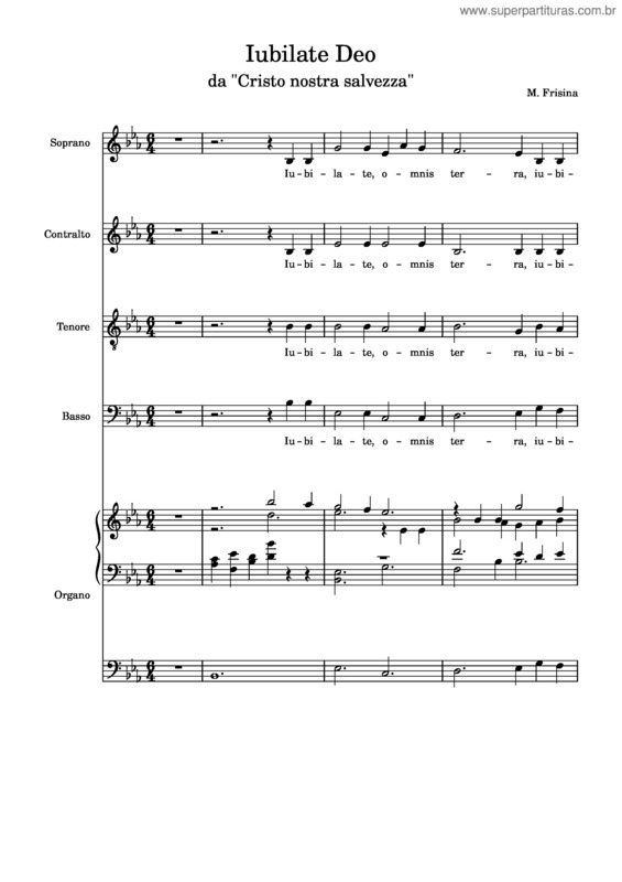 Partitura da música Iubilate Deo