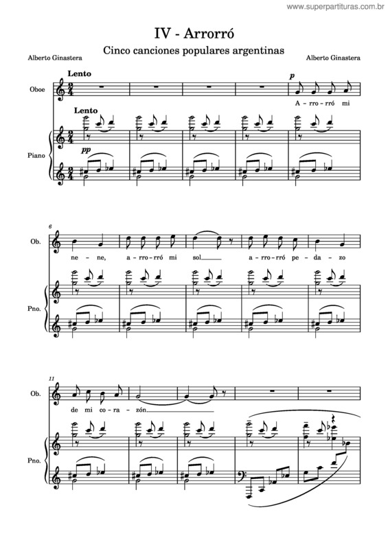 Partitura da música Iv