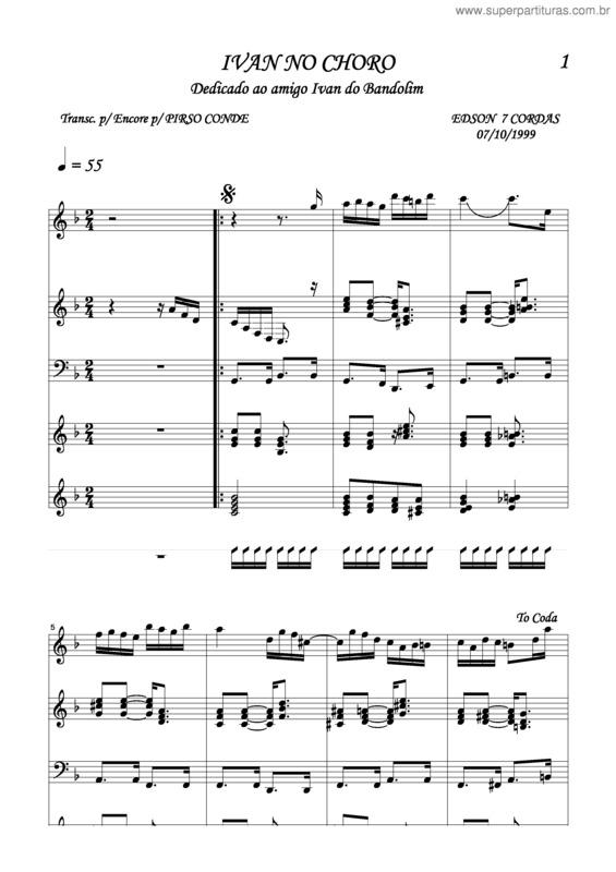 Partitura da música Ivan No Choro v.2
