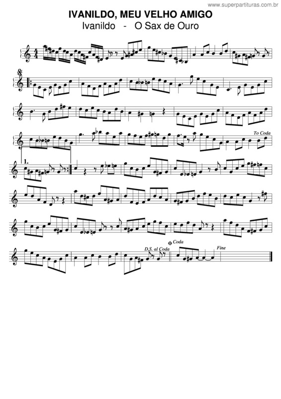 Partitura da música Ivanildo Meu Velho Amigo