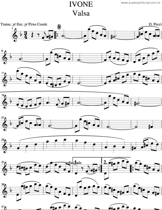 Partitura da música Ivone v.2