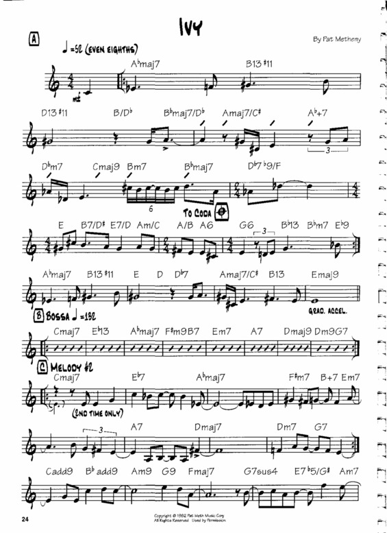 Partitura da música Ivy