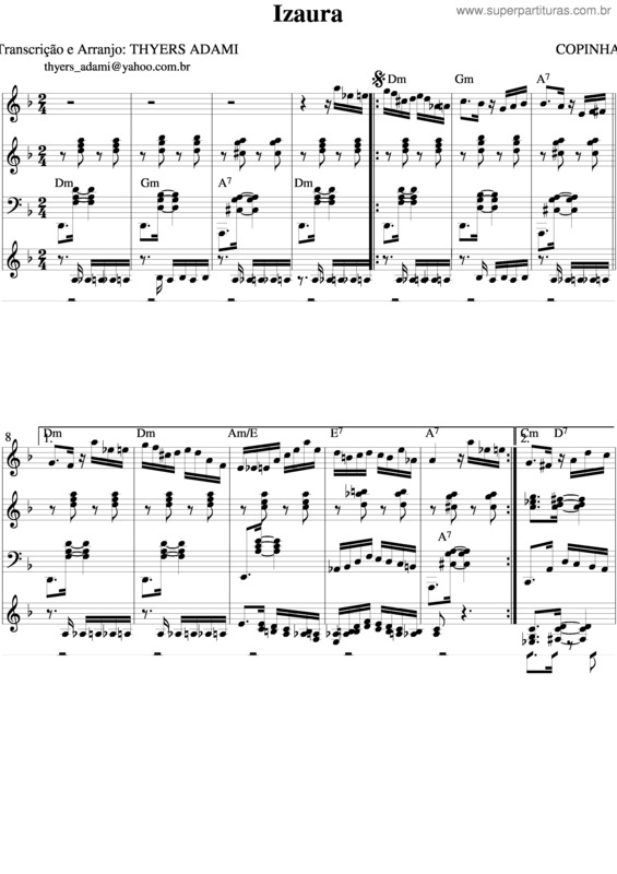 Partitura da música Izaura v.2