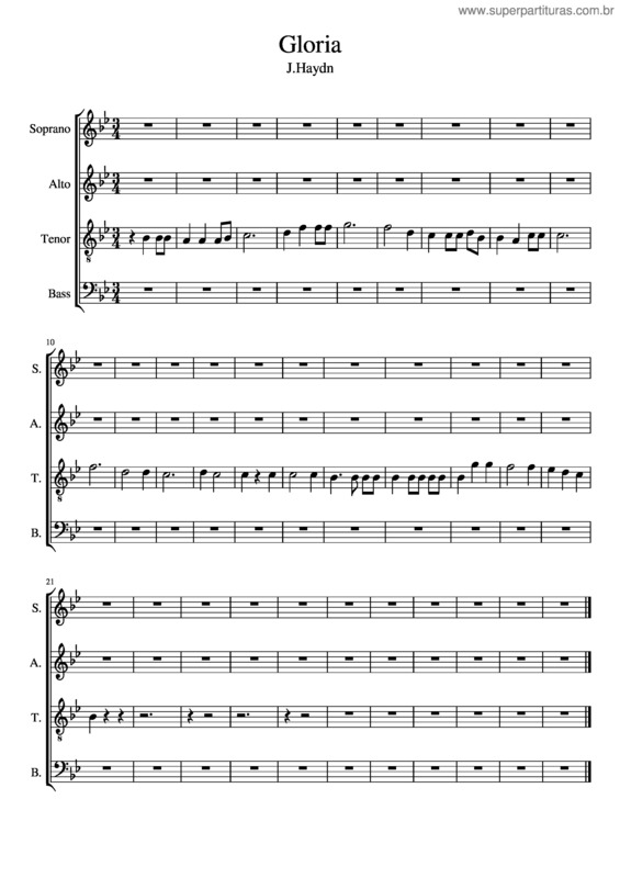 Partitura da música J. Haydn Kleine Orgelmesse Gloria