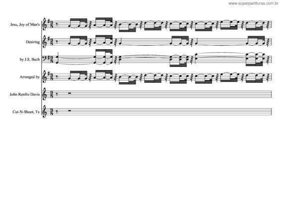 Partitura da música J. Sebastian Bach Jesu Of Man Desiring