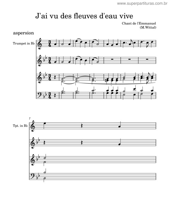 Partitura da música J`Ai Vu Des Fleuves D`Eau Vive – Communauté De L`Emmanuel Jai Vu Des Fleuves Deau Vive  Communaut De Lemmanuel