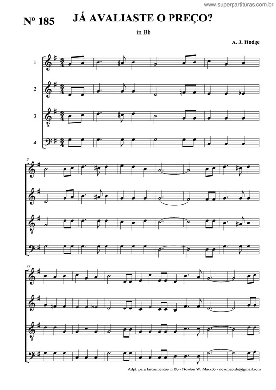 Partitura da música Já Avaliaste O Preço? v.2