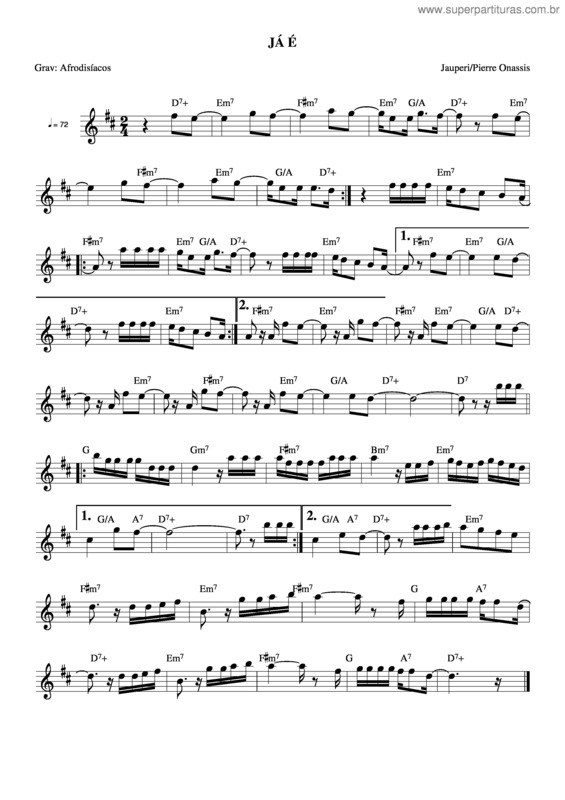 Partitura da música Já É v.2