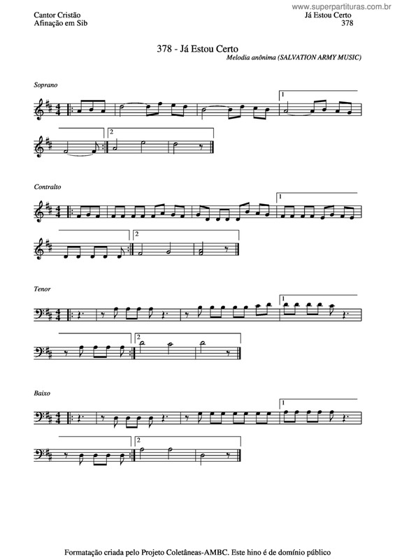 Partitura da música Já Estou Certo v.2