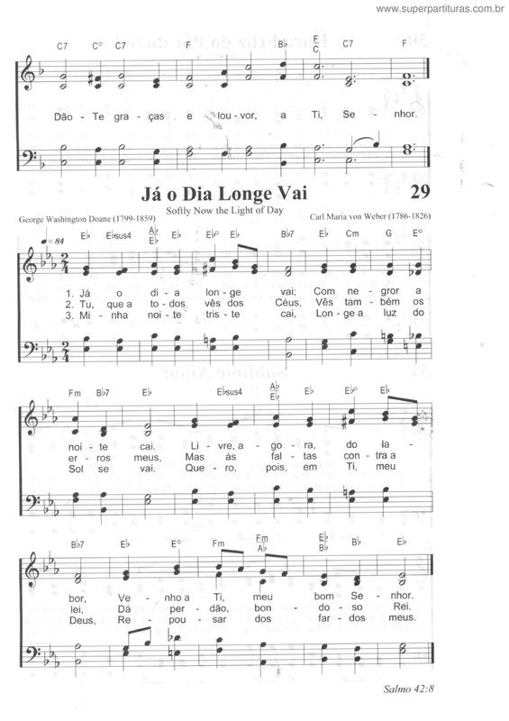 Partitura da música Já O Dia Longe Vai