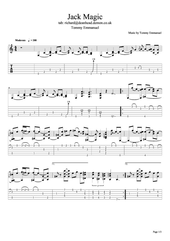 Partitura da música Jack Magic