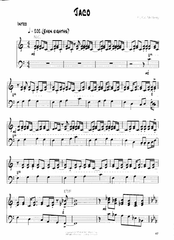 Partitura da música Jaco v.8