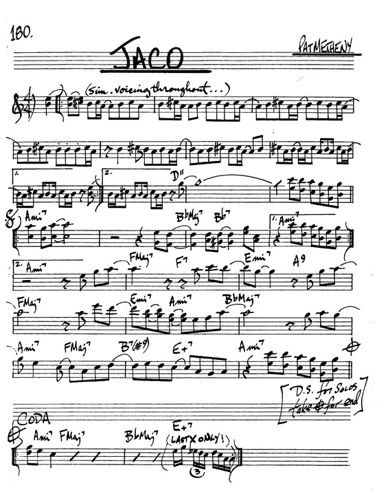 Partitura da música Jaco