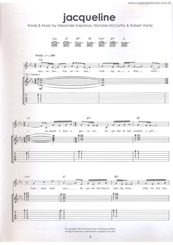 Partitura da música Jacqueline