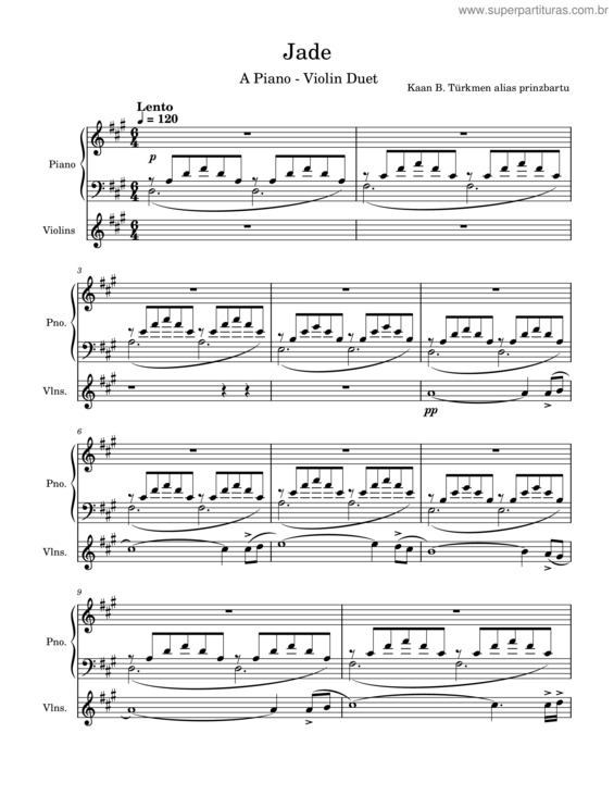 Partitura da música Jade – Piano And Violin Duet