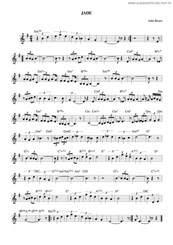 Partitura da música Jade v.2