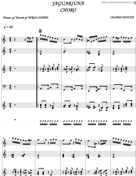 Partitura da música JÁguariuna v.2