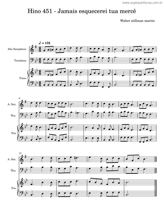 Partitura da música Jamais Esquecerei Tua Mercê – Walter Stillman Martin v.2