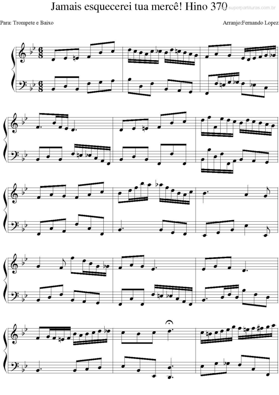 Partitura da música Jamais Esquecerei Tua Mercê