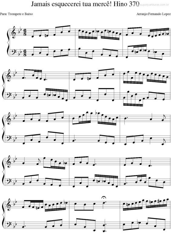 Partitura da música Jamais Esquecerei Tua Mercê