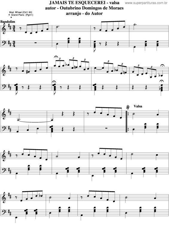 Partitura da música Jamais Te Esquecerei v.4