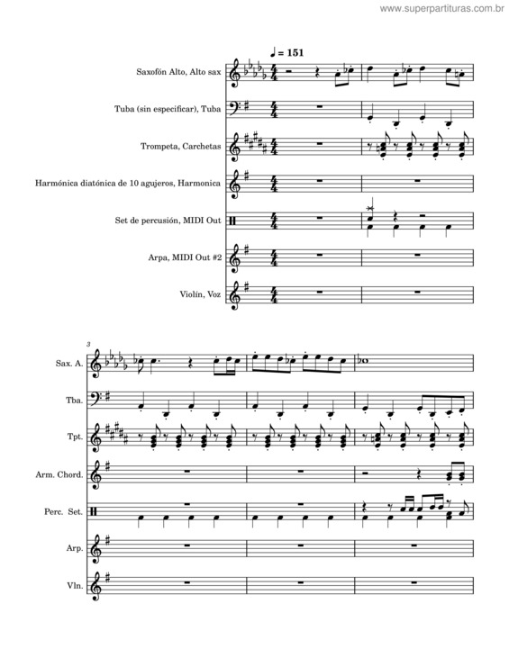 Partitura da música Jambalaya – K– Paz