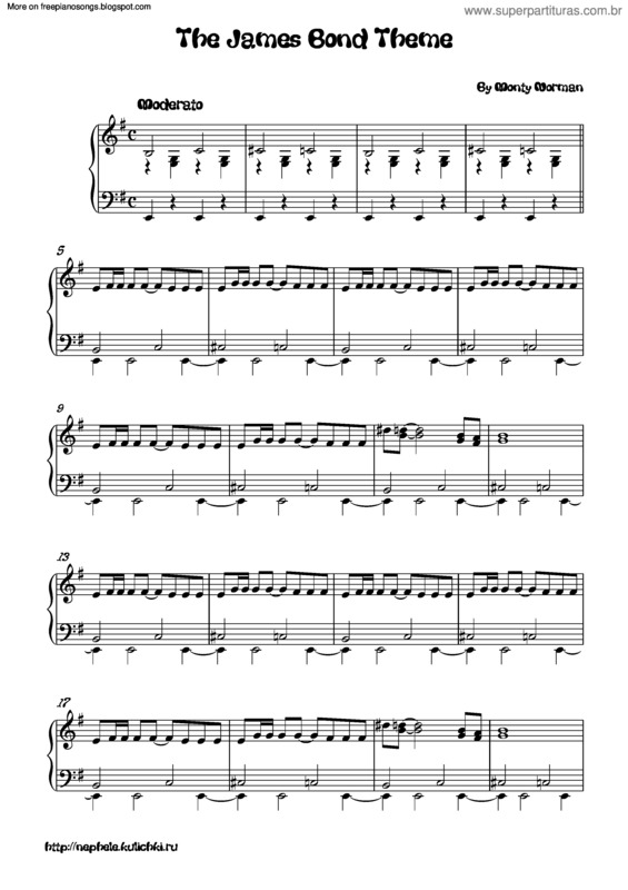 Partitura da música James Bond Theme v.2