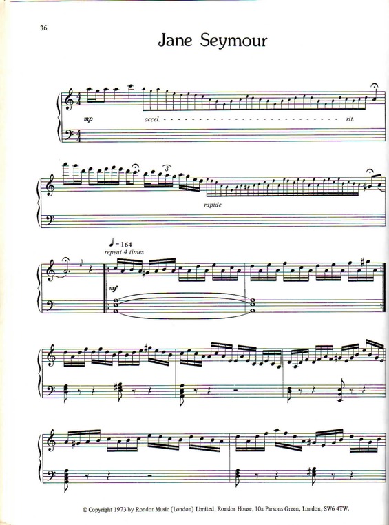 Partitura da música Jane Seymour