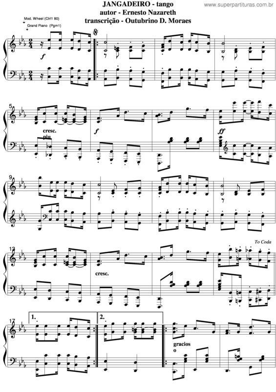 Partitura da música Jangadeiro v.4