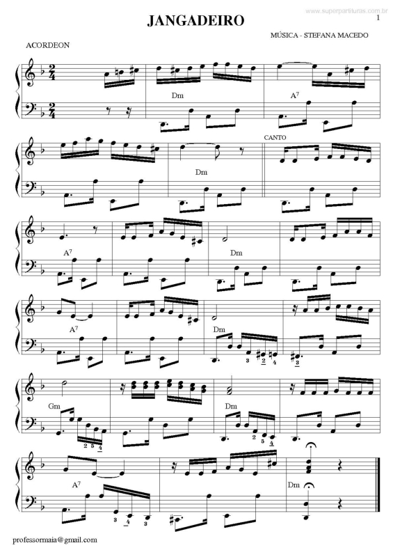 Partitura da música Jangadeiro