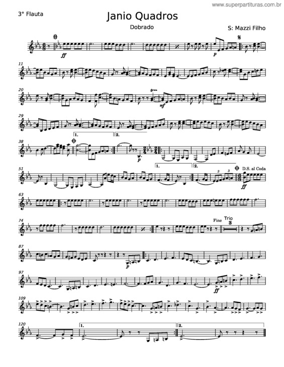 Partitura da música Janio Quadros – Mazzi Filho