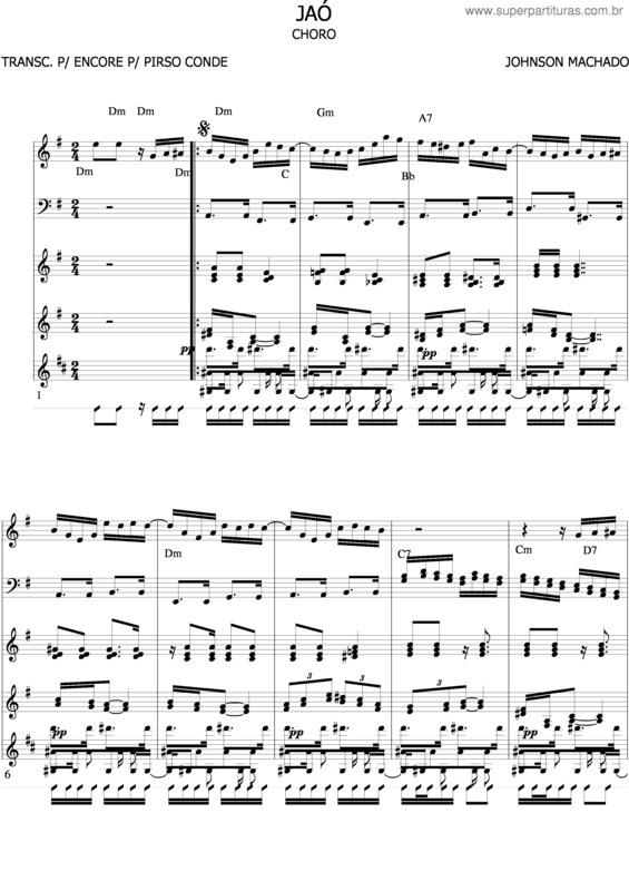 Partitura da música Jaó v.2