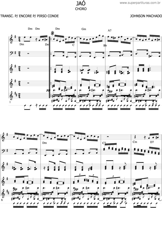 Partitura da música Jaó v.2