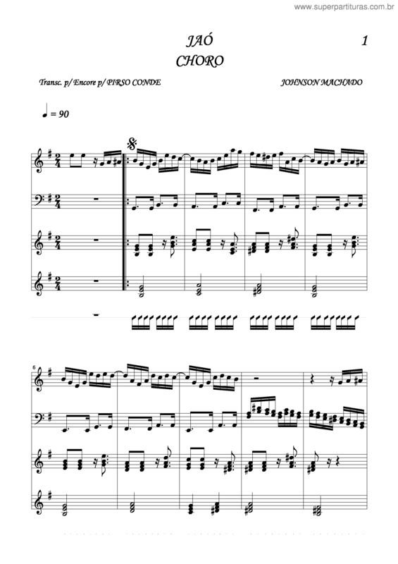 Partitura da música Jaó v.3