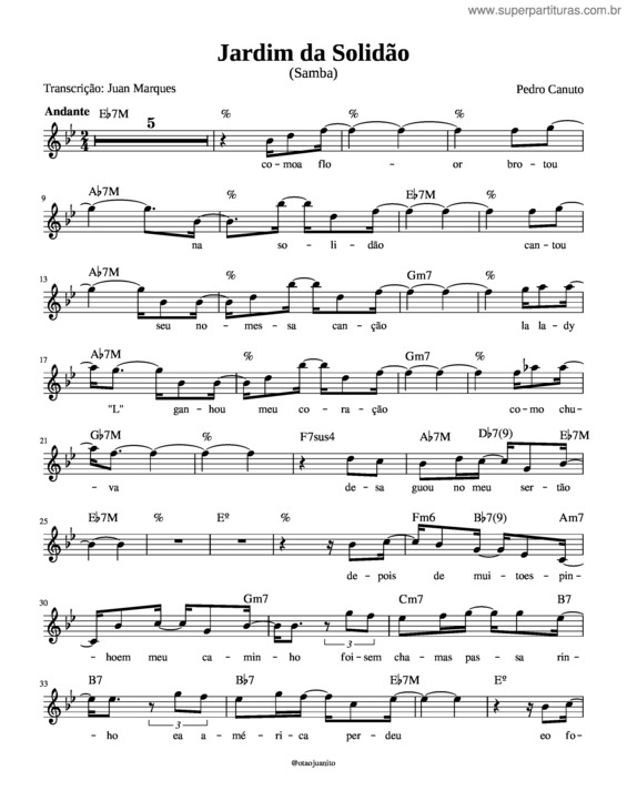 Partitura da música Jardim Da Solidão