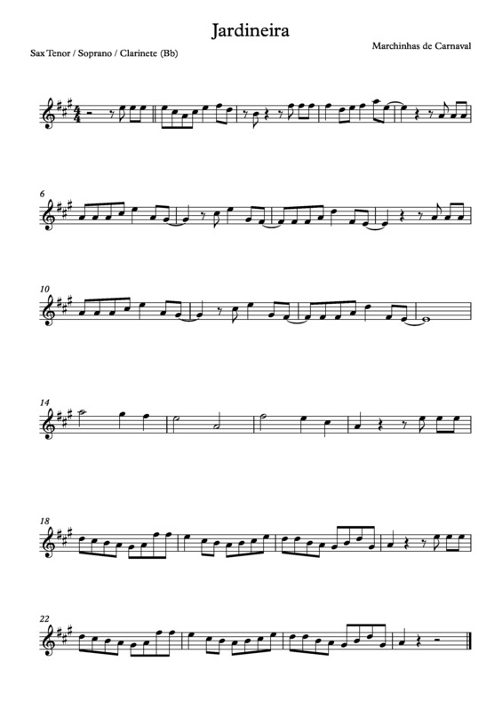 Partitura da música Jardineira v.11