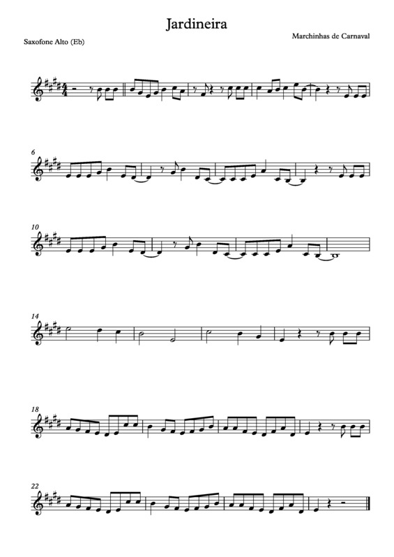 Partitura da música Jardineira v.12