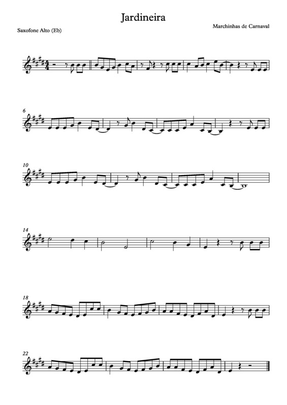 Partitura da música Jardineira v.12