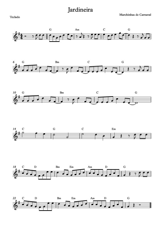 Partitura da música Jardineira v.13