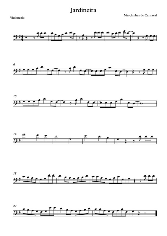 Partitura da música Jardineira v.18