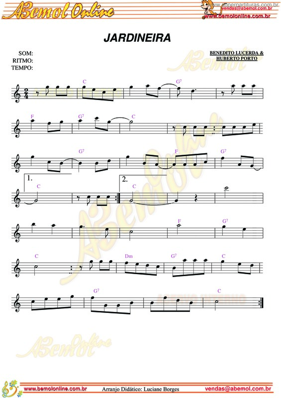 Partitura da música Jardineira v.19