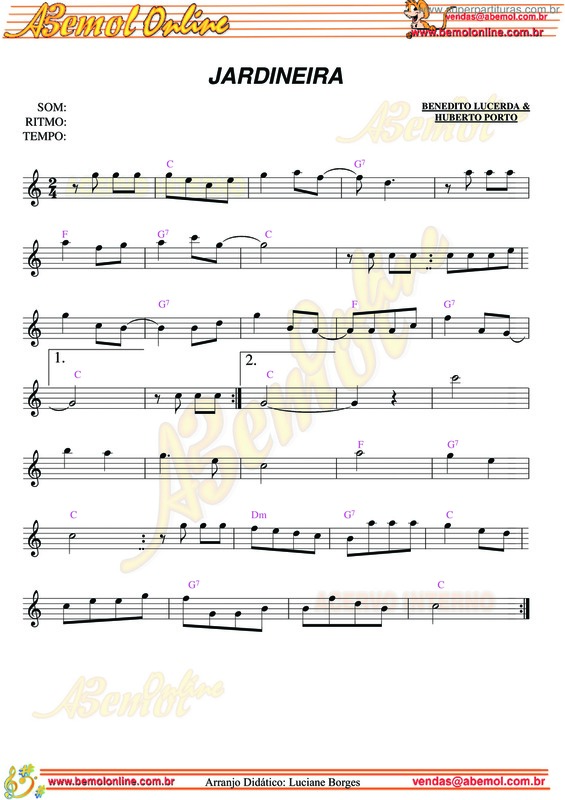 Partitura da música Jardineira v.19