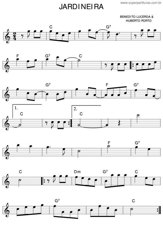 Partitura da música Jardineira v.20