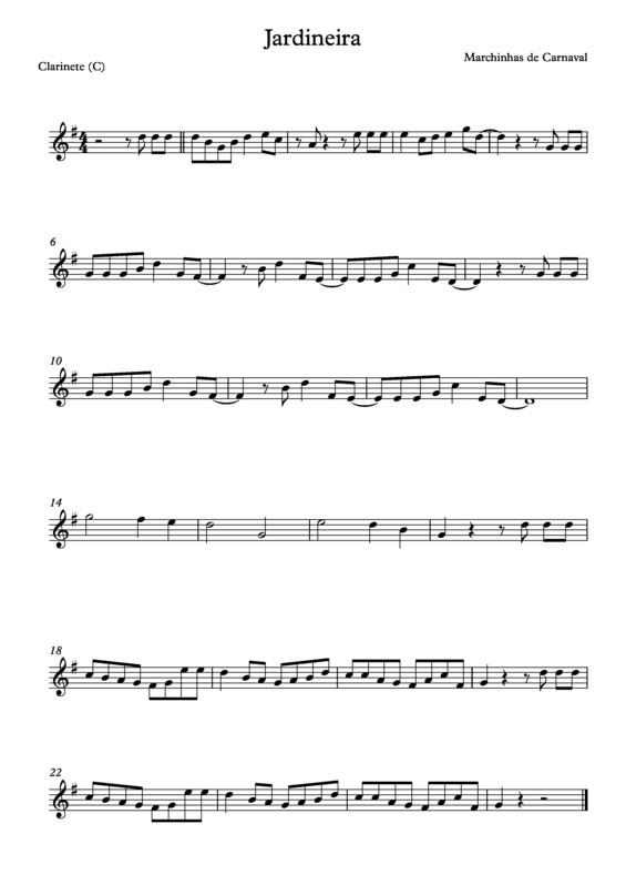 Partitura da música Jardineira v.8