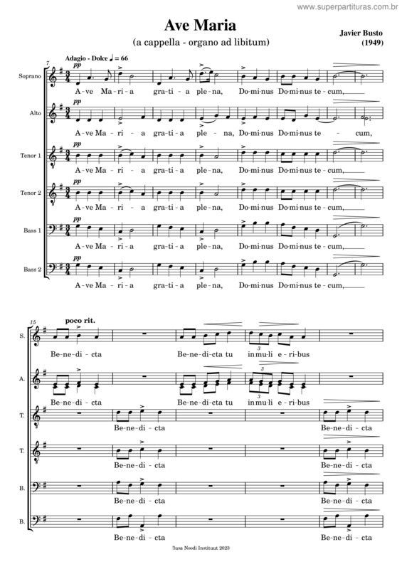 Partitura da música Javier Busto – Ave Maria