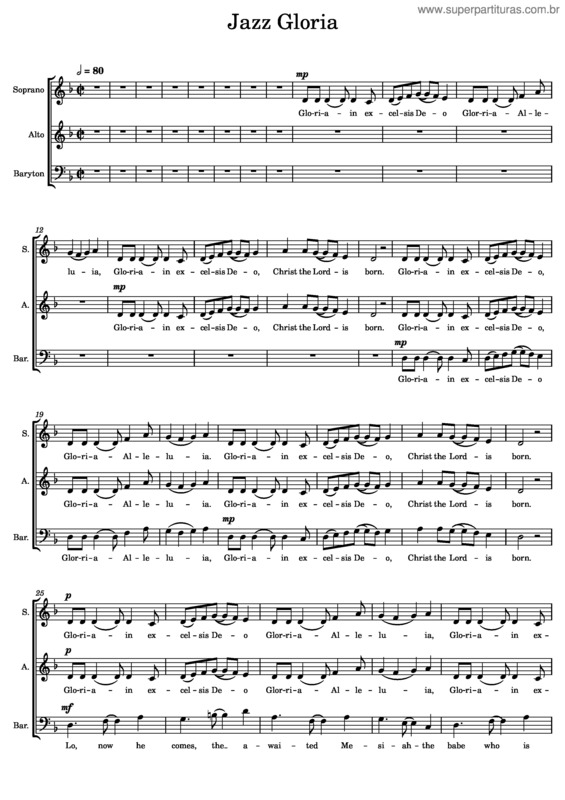 Partitura da música Jazz Gloria