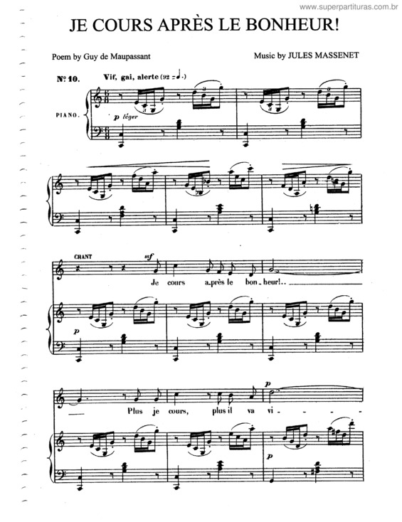 Partitura da música Je cours apres le bonheur